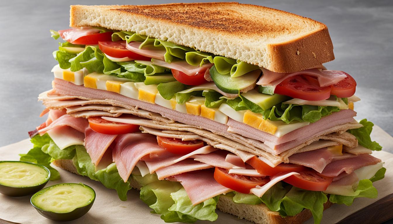 The Subway Club Sandwich with Turkey, Ham, and Roast Beef Ingredients